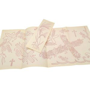 Vintage Christian Religion Transfer Patterns, MCM Workbasket Iron On Transfers